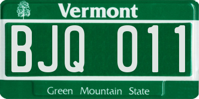 VT license plate BJQ011