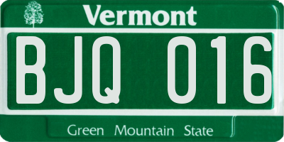 VT license plate BJQ016