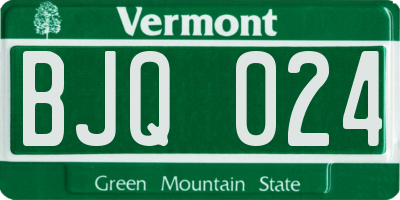 VT license plate BJQ024