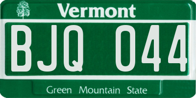 VT license plate BJQ044