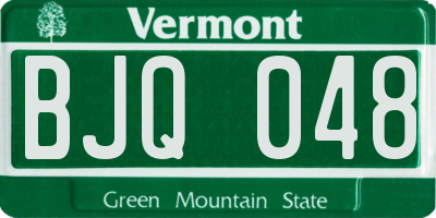 VT license plate BJQ048