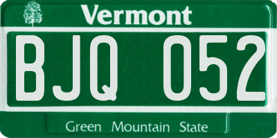 VT license plate BJQ052