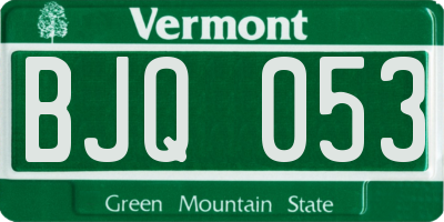 VT license plate BJQ053