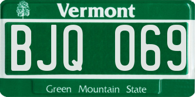 VT license plate BJQ069