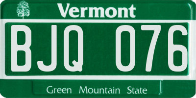 VT license plate BJQ076