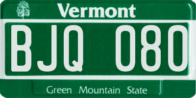 VT license plate BJQ080