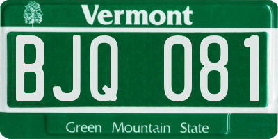 VT license plate BJQ081