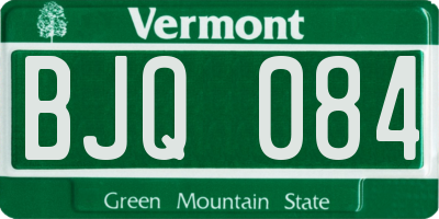 VT license plate BJQ084