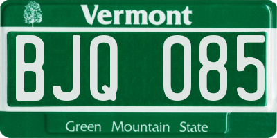 VT license plate BJQ085