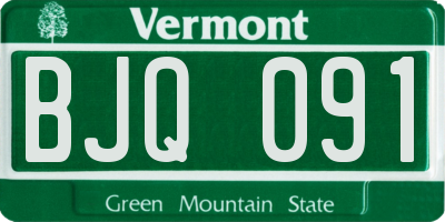 VT license plate BJQ091