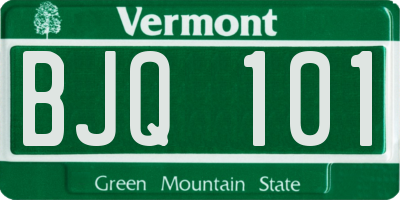 VT license plate BJQ101