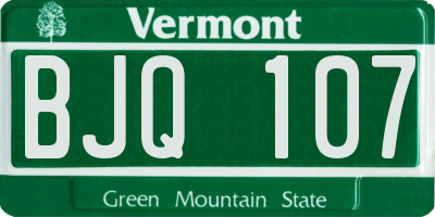 VT license plate BJQ107