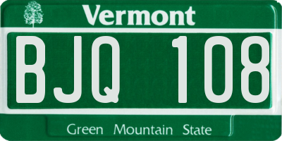 VT license plate BJQ108