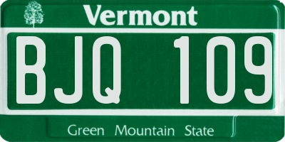 VT license plate BJQ109