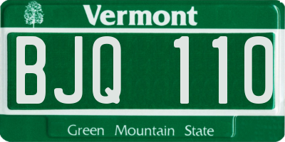 VT license plate BJQ110