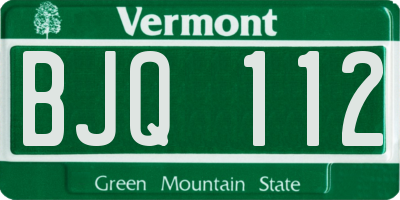 VT license plate BJQ112