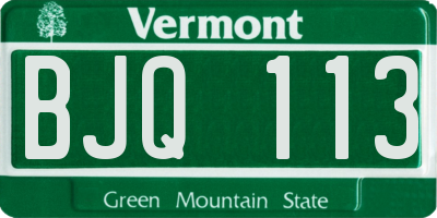 VT license plate BJQ113