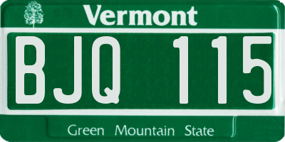VT license plate BJQ115