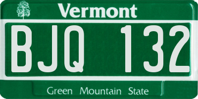 VT license plate BJQ132