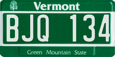 VT license plate BJQ134