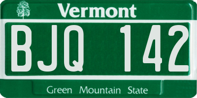 VT license plate BJQ142