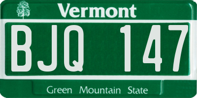 VT license plate BJQ147