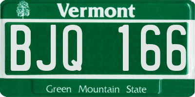 VT license plate BJQ166