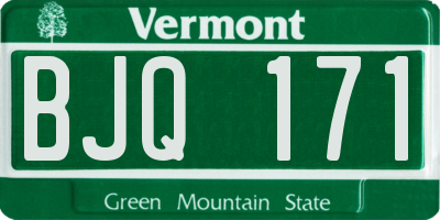 VT license plate BJQ171