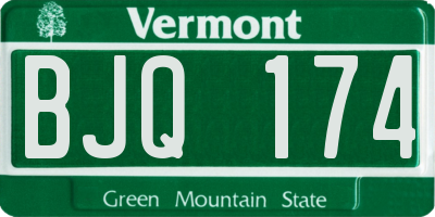 VT license plate BJQ174
