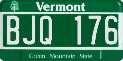 VT license plate BJQ176