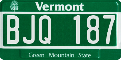 VT license plate BJQ187