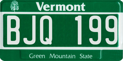 VT license plate BJQ199
