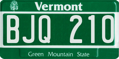 VT license plate BJQ210