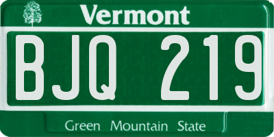 VT license plate BJQ219
