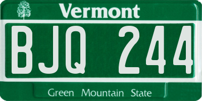 VT license plate BJQ244