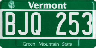 VT license plate BJQ253