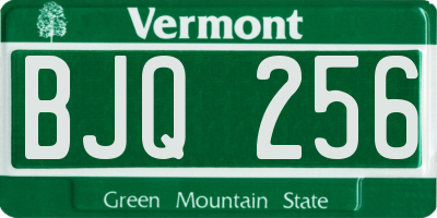 VT license plate BJQ256