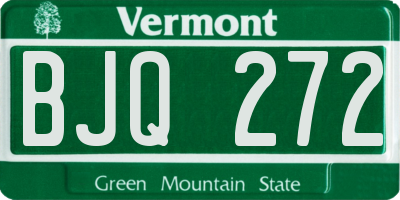 VT license plate BJQ272