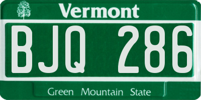 VT license plate BJQ286