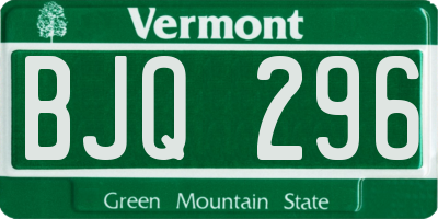VT license plate BJQ296