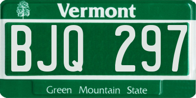 VT license plate BJQ297