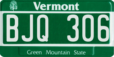 VT license plate BJQ306