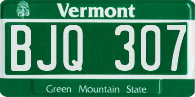 VT license plate BJQ307
