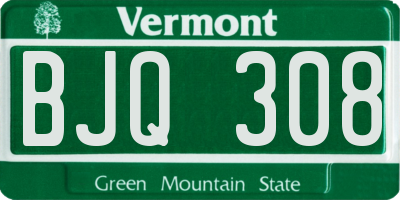 VT license plate BJQ308