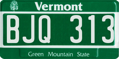 VT license plate BJQ313