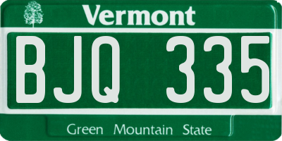 VT license plate BJQ335