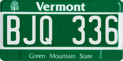 VT license plate BJQ336