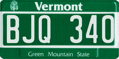VT license plate BJQ340