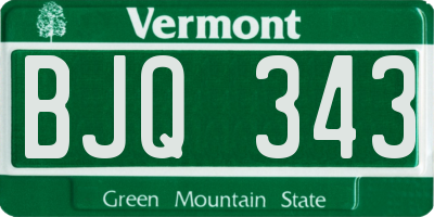 VT license plate BJQ343