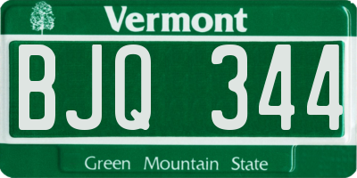 VT license plate BJQ344